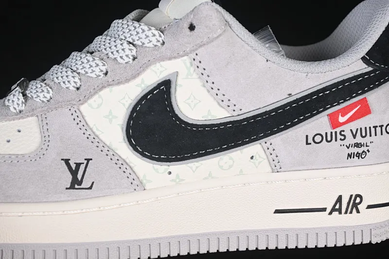 All categories Nk Air Force 1 Air Force series Nk Air Force 1 Low Air Force low top Nike Air Force 1'07 Low LV joint pig eight meters gray black Air Force 1 low top casual sneakers MZ9588-810